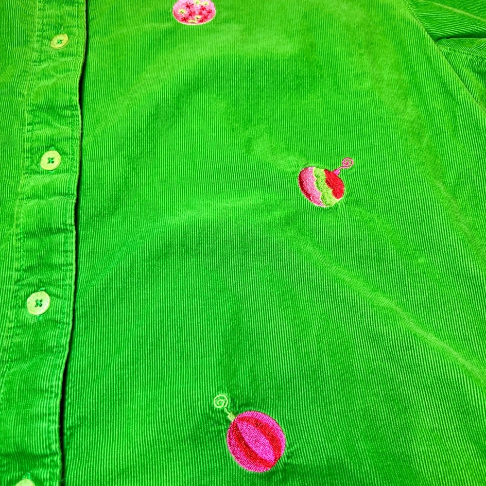 Vintage Quacker Factory Womens Size Large Christmas Ornament Corduroy Shirt - Picture 8 of 12